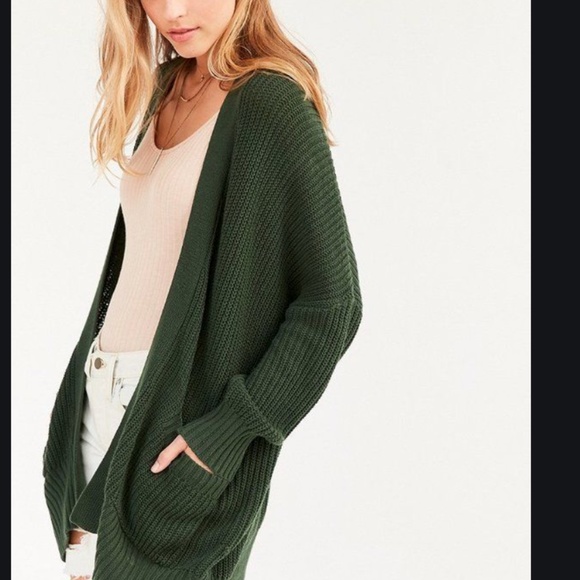 Urban Outfitters Sweaters - UO forest green open face knit cardigan